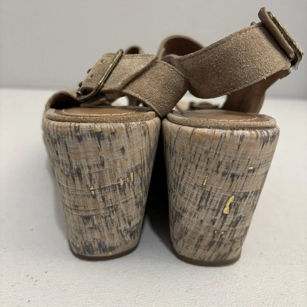 Trask Wedges Leather Upper Sandals Heeled Women 9.5 M Made In Brazil
